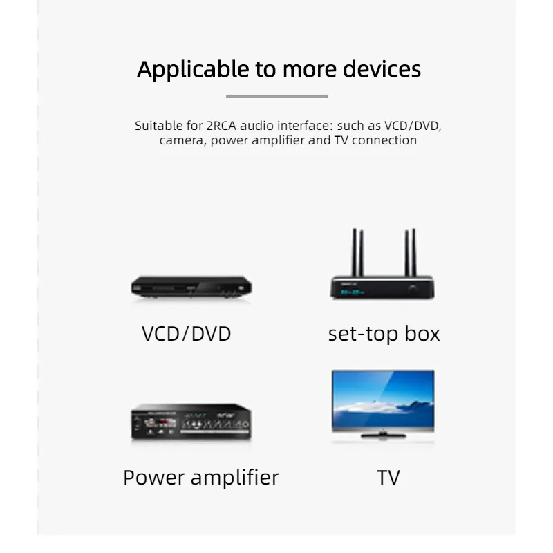 TV, 자동차, 컴퓨터, DVD, 멀티미디어 등을 위한 RCA-RCA AV 오디오 케이블 남성-수 커넥터 오디오 케이블 2rca 오디오 케이블