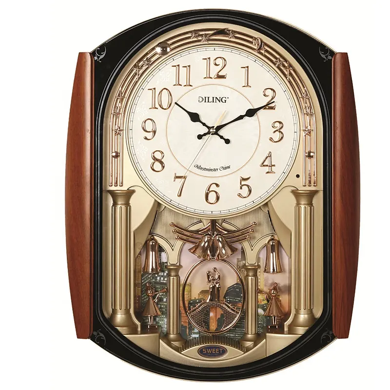 DILING-reloj digital 3d grande para decoración del hogar, cronógrafo de pared con diseño artístico y bonito péndulo, Estilo vintage europeo