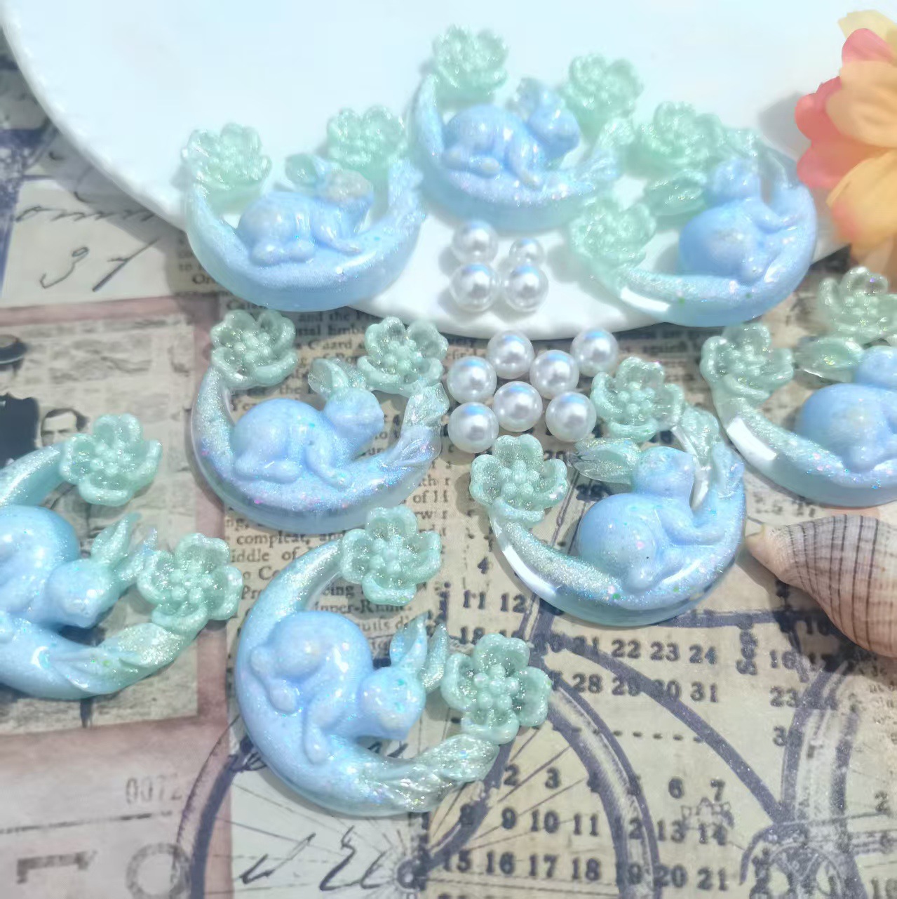 Sky blue mint green