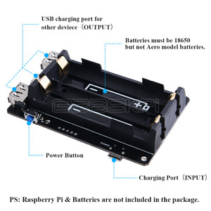 UPS PLUS Raspberry Pi 18650 nuovi UPS con Coulometer Pro dispositivo di alimentazione a due porte USB esteso per Pi 5/4 B / 3B + / 3B