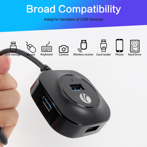 VCOM 4พอร์ต USB Type C HUB ABS SHELL 5Gbps 4xUSB3.0พร้อมแหล่งจ่ายไฟตัวแยก USB สำหรับแล็ปท็อปพีซี - Product Image 3