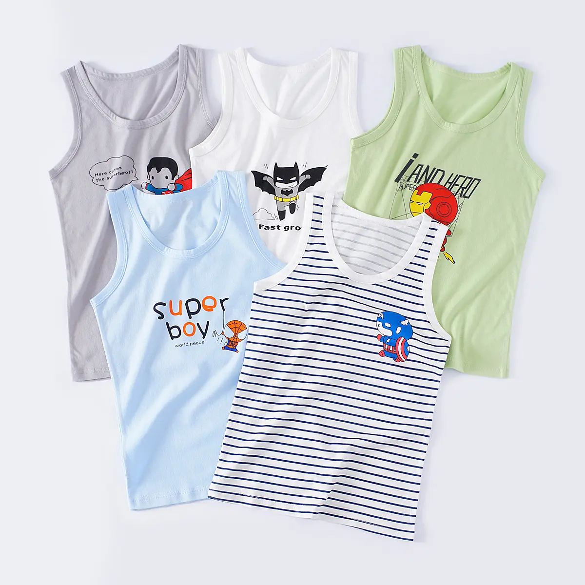 Camisetas sin mangas personalizadas para bebés, diferentes tipos de China, marca personalizada, servicio OEM informal, sin mangas, soporte sólido