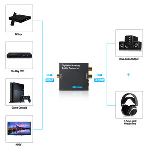 KUYIA óptico Digital Coaxial Toslink a RCA analógica L/R convertidor de Audio de 3,5 MM óptico Coaxial Digital de Audio analógico Conv