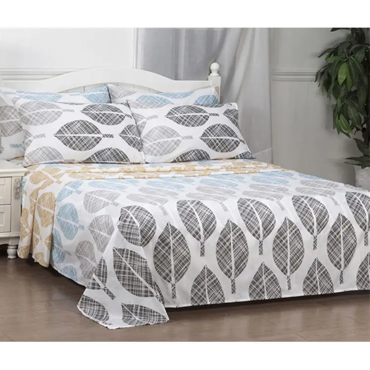 Bán Buôn OEM In Hoa Sheets Bedding Set 100% Polyester Tấm Ga Trải Giường Sợi Nhỏ Đặt Để Bán