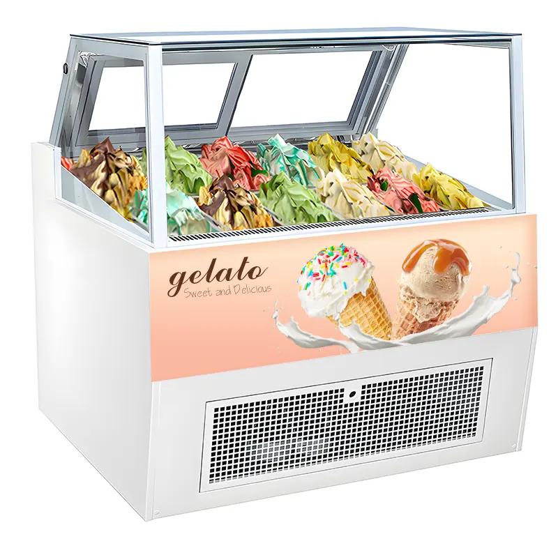 SuperTang Refroidisseur Personnalisé Glace Gelato Vitrine Réfrigérateur Machine Congélateur