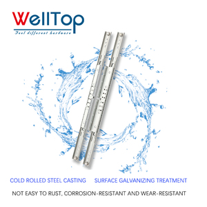 WELLTOP Nueva Llegada Muebles de Cocina Heavy Duty Cajón Diapositivas Doble Pull Guía Riel Cajón Diapositivas para Mesa de Riel Extensible - Product Image 2