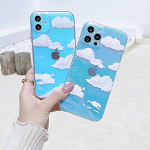Bulut telefon iPhone için kılıf 15 Pro Max darbeye dayanıklı lazer renk değiştirme telefon iPhone için kılıf 14 13 12 Pr Max bulut lazer kapak - Product Image 6