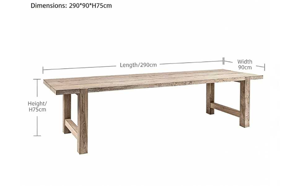 Table rectangulaire Jacob Teak 290*90*H75