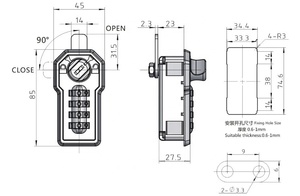 AJF 9500 4-stellige mechanische schlüssel lose Kombinationscode-Nummer Schließfach schlösser für Möbel - Product Image 6