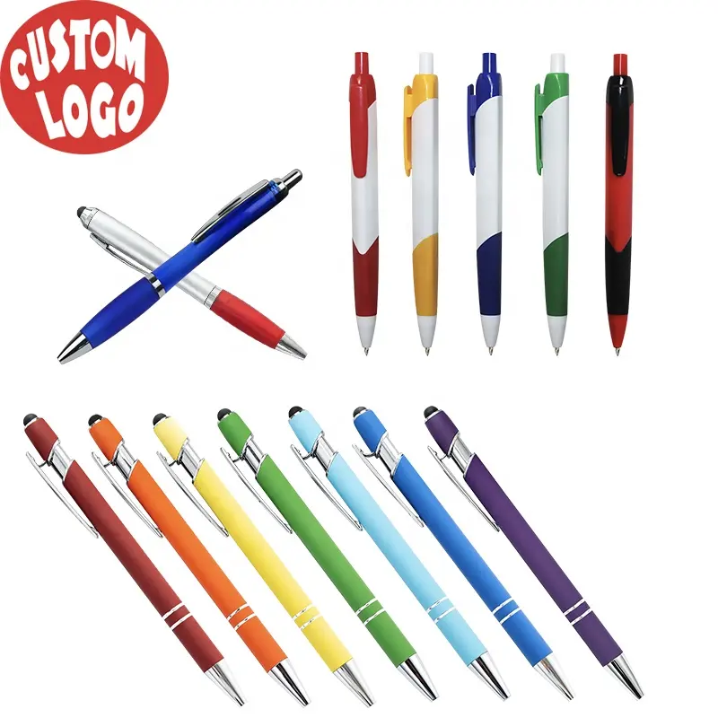 OEM ODM personalizzato con penna Logo pubblicità penna personalizzata più economica penna a sfera promozionale in plastica da 0.5mm 0.7mm
