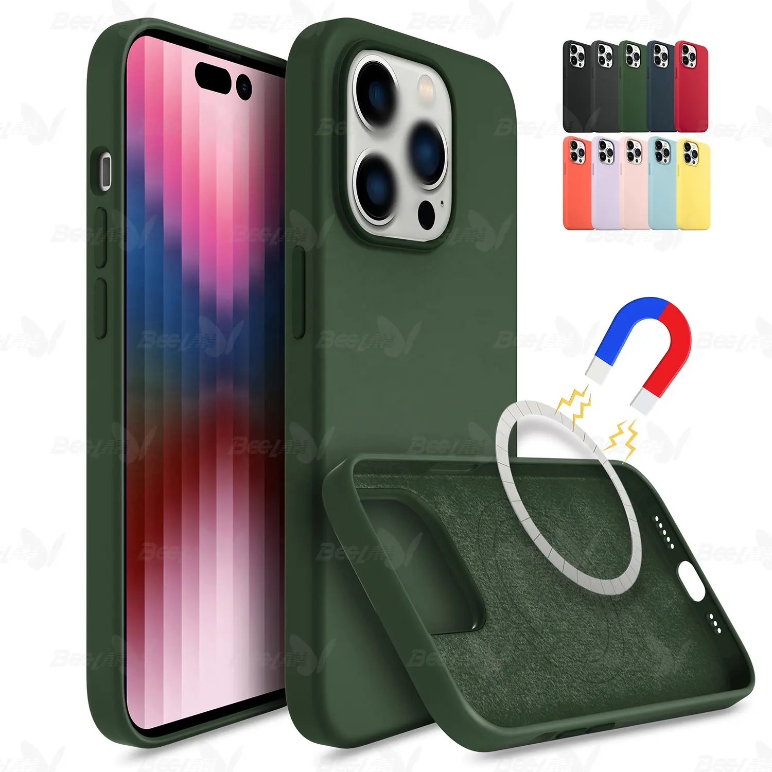 2024 nueva funda de teléfono móvil de tendencia suave TPU funda de Gel de silicona líquida con fundas magnéticas Premium para iPhone 15 16 Pro