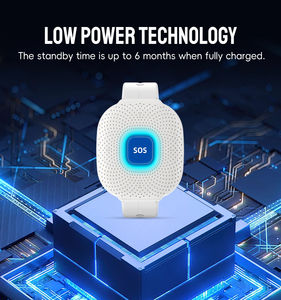 سوار إنذار طوارئ ذكي من ANGUS يعمل بتقنية واي فاي من Tuya للمسنين، زر تنبيه شخصي، نظام إنذار أمان منزلي ذكي، ساعة SOS مقاومة للماء - Product Image 6