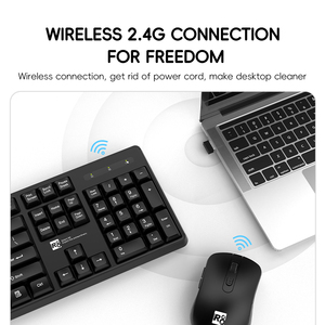 Conjunto combinado de teclado y ratón inalámbricos Bluetooth al por mayor con receptor Nano USB - Product Image 3