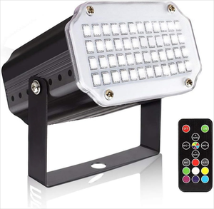 Mini LED çakarlı lamba RGB 48 uzaktan kumanda ile LED Strobe lamba ses aktif parti işıkları 7 renk flaş sahne aydınlatma - Product Image 1