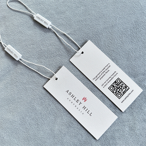 <strong>High</strong> <strong>Quality</strong> Custom Hanging Grain Embossed Hang Tag <strong>String</strong> for Clothing Branded Name Logo Hangtag Rope - Product Image 2