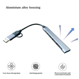 5 en 1 puertos múltiples USB C Hub Dock Station con USB 3,0 5Gbps USB 2,0 puertos tipo C adaptador de datos PD para computadora portátil