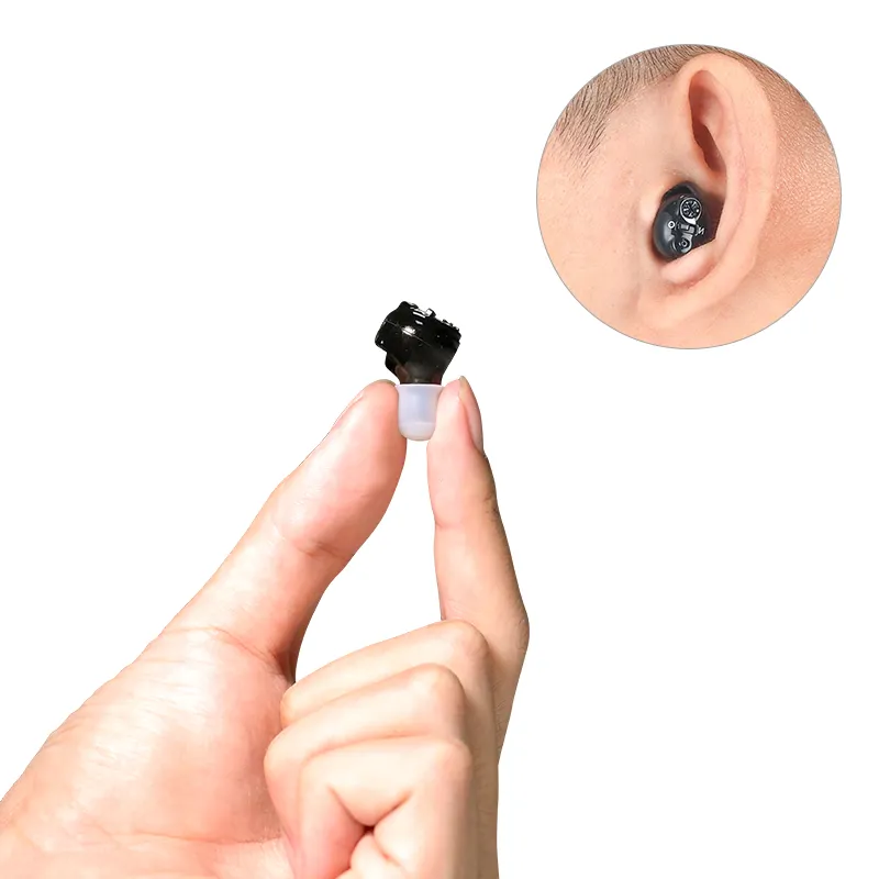 ポータブルデジタルマイクロミニ補聴器受信機ミニ目に見えない補聴器高齢者向け充電式プログラマー