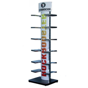 Nhà Máy Custom made kim loại Giày hiển thị đứng hàng tăng gấp đôi kim loại Giày Rack hiển thị cho các cửa hàng bán lẻ - Product Image 1