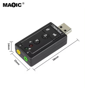 Micrófono/altavoz USB 2,0 externo de alta calidad, sonido envolvente, tarjeta de sonido de Audio 3D de 7,1 canales