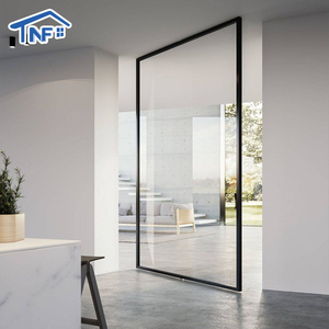 Nf זכוכית אלומיניום שחור nf כניסה דלת ציר אלומיניום מודרני אוטומטית לדלת ציר כניסה לבית