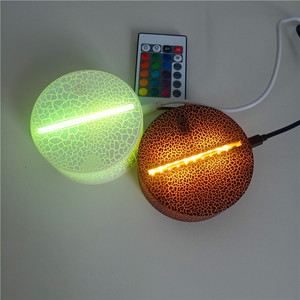 Yedek USB güç uzaktan kumandalı dokunmatik anahtar ABS akrilik 3D LED gece lambası lamba standı monte taban çatlak kabuk - Product Image 4
