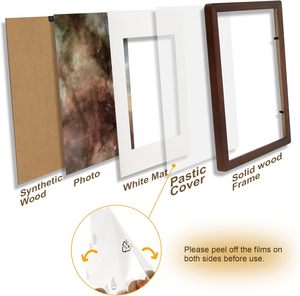 Katı doğal ahşap 8x10 Retro galeri duvar çerçevesi özelleştirilmiş A5-Brown 3-Piece fotoğraf ekran resim çerçevesi uncanvas 6x8 tuval - Product Image 4