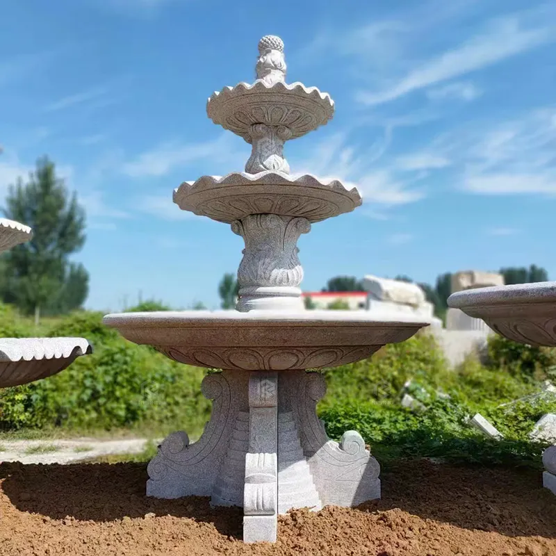 Fuentes de agua de mármol para jardín, piedra de granito tallada a mano, decorativas, personalizadas, para exteriores, a la venta