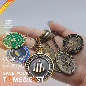 Produttore personalizzato portachiavi in metallo stampa Logo informazioni Mini piccolo portachiavi moneta di lusso sfida - Product Image 1