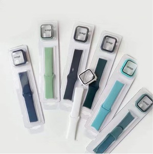 3 in 1 ekran koruyucu + PC durumda + silikon saat kayışı Apple izle serisi 10 9 8 7 saat kayışı için iwatch tüm Moldes Watchband - Product Image 1
