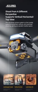 A15 Pro 360 Laser Obstacle Avoidance 150 Meters 5G WIFI <strong>FPV</strong> 4K Brushless Three Camera <strong>System</strong> Led Light Mini Drone for Kids - Product Image 6