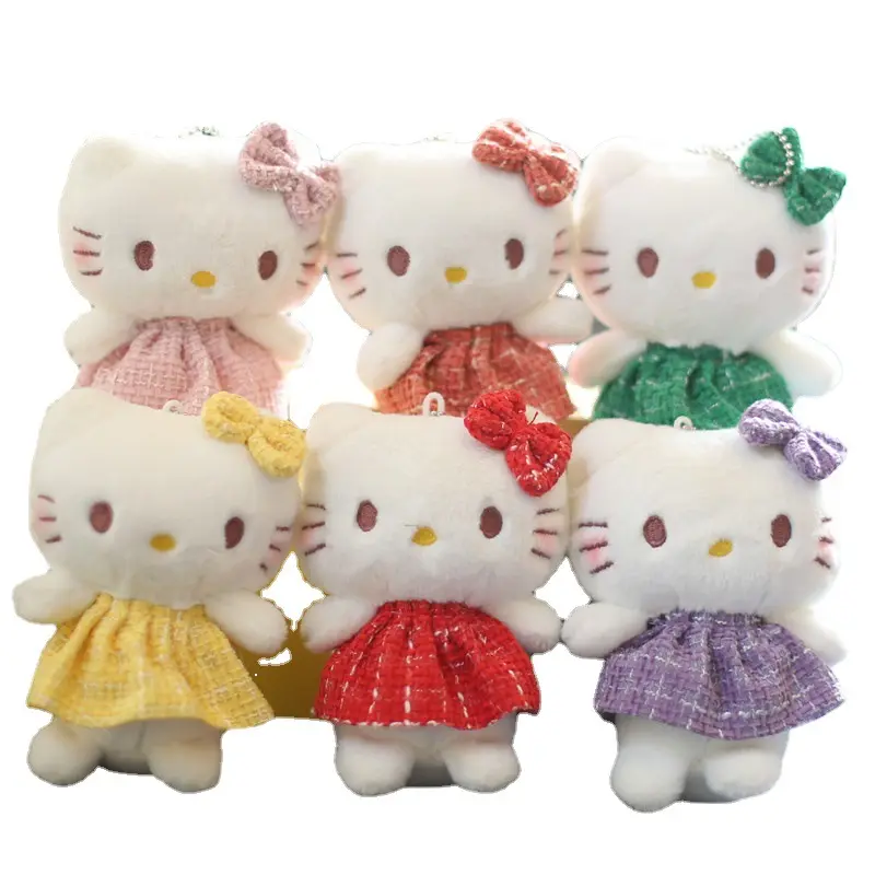 Usine nouveauté peluche sac à dos pendentif poupée japonaise gros Kitty chat porte-clés jupe Kitty peluche douce