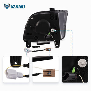 VLAND fabrika tam LED ön lamba sıralı dönüş sinyali araba kafa lambaları meclisi 2005-2009 farlar Ford MUSTANG için
