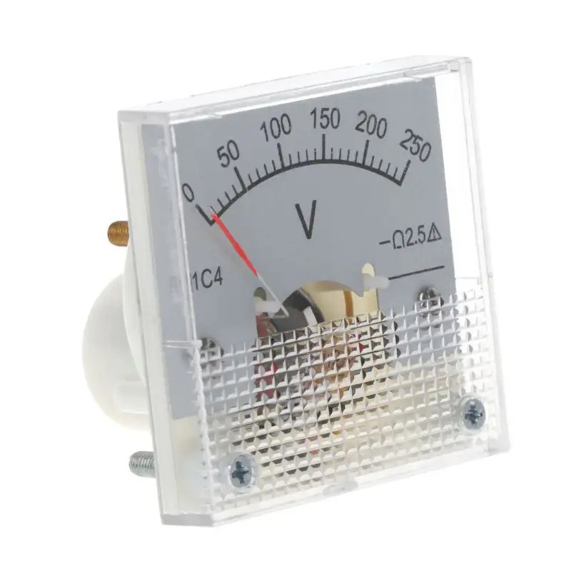 91C4 DC Voltmeter Analog Panel Voltage Meter Mechanical Pointer Type 3/5/10/15/20/30/50/100/150/250V