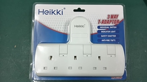 Heikki 3路插头扩展插座三重英国电源3针250v 13Amp适配器插头电气插座