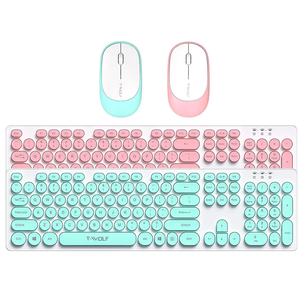 Colorful fashion TF770 wireless keyboard and mouse combo mini 2.4ghz ergonomic gaming Keyboard Mouse Combos for PC
