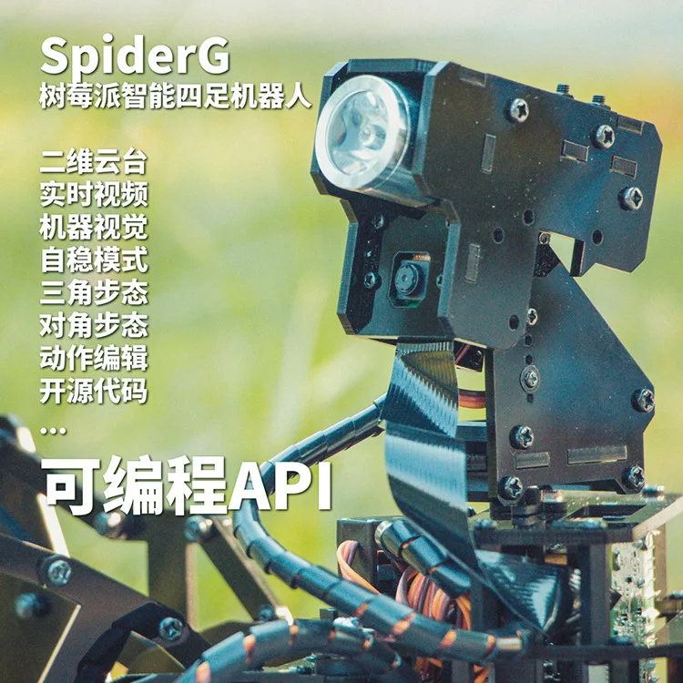 Stem Quadruped Spider Raspberry Pi Robot Python Programming Mobile App Co<i></i>ntrol Large Probe Robot