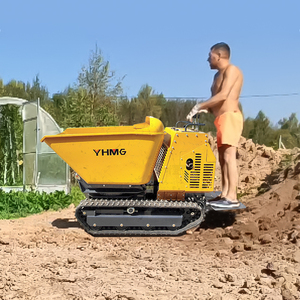 ¡Envío gratuito! Euro5 13.5hp Motor diésel con orugas Mini Dumper Cargador frontal con bomba giratoria de 270 grados Carga automática para 1200kg