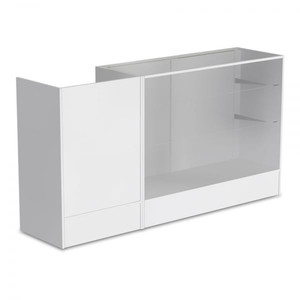 Shop <strong>Counter</strong> <strong>With</strong> 3/4 Glass <strong>Display</strong> and Till Unit Bundle Cash Register Stand - Product Image 1