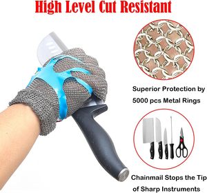 Cut Resistant Stainless Steel Metal Mesh Butcher Chain Mail Glove For Kitchen Cooking, Butcher Meat Cutting Gloves - Product Image 5