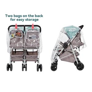 Weather Shield Double Stroller <strong>Rain</strong> <strong>Cover</strong> Side-by-Side Twin Baby <strong>Cover</strong> for <strong>Rain</strong> Wind Dust &amp; Snow - Product Image 3