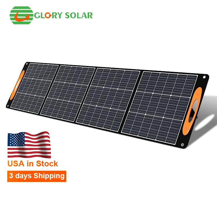 Consegna veloce magazzino usa 200w pannello solare pieghevole a ricarica solare pannello solare portatile pannello solare pieghevole per esterni