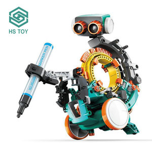 HS 5 en 1 bloques de construcción de juguete electrónico de plástico de dibujos animados con modelo de Robot programación mecánica Emo China para niños