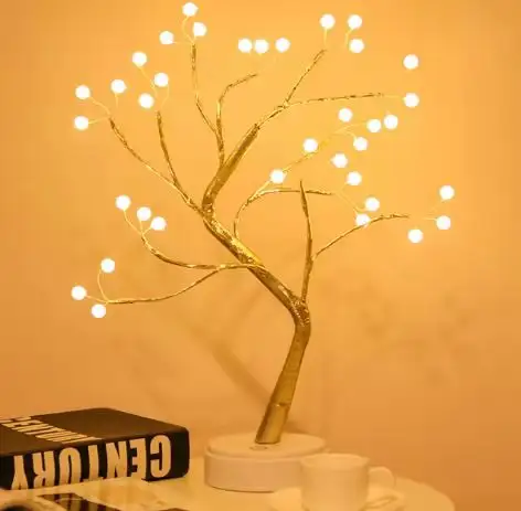 Lampe LED blanche chaude alimentée par USB, décoration de Table de fête de noël, de Festival, d'arbre, lampe de Table