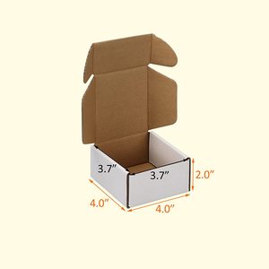 4x4x2 Zoll Plain White Versand kartons Set mit 25 Stück, weißer Wellpappe - Product Image 2