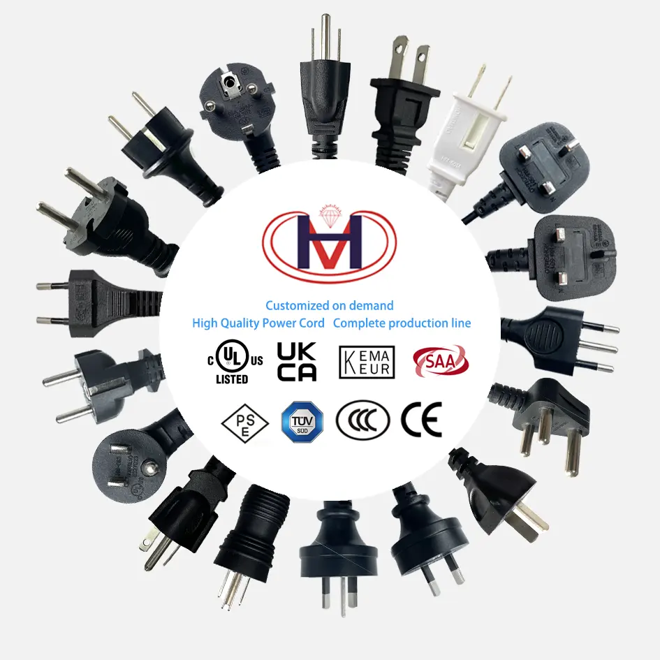 Enchufe de alimentación Conector IEC C7 C13 Cable de alimentación flexible 3 pines 2 pines UE EE. UU. Reino Unido CUL PSE AU Electrodoméstico Ac Cable de extensión para ordenador portátil