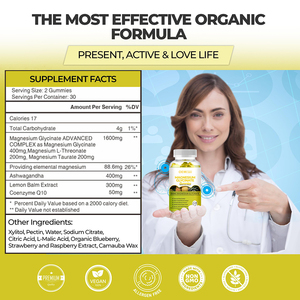 OEM Magnesium Glycinate Gummies 800mg with Ashwagandha Lemon Balm Extract &amp; <strong>CoQ10</strong> Magnesium Supplement for Muscle &amp; <strong>Sleep</strong> - Product Image 5