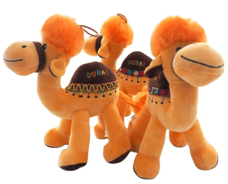 Dubai sıcak satış kahverengi yumuşak yürüyüş deve peluş doldurulmuş oyuncaklar