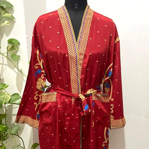 100% Silk <strong>Kimono</strong> for Wedding Party Sleeping Bath in Wholesale Price Handmade High Quality Women Silk Satin <strong>Kimono</strong> Robe - Product Image 1