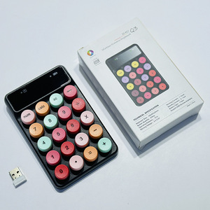 Lindo teclado numérico inalámbrico Macaron Color teclado Mini-portátil Retro tapa redonda teclado - Product Image 5