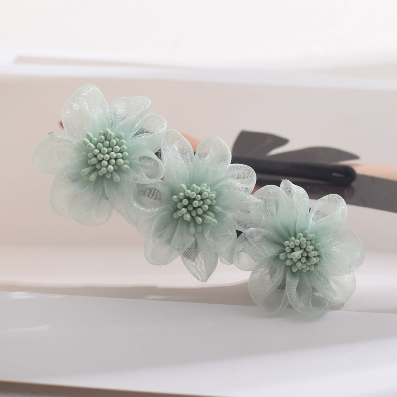 Rizador de pelo flor gasa verde menta
